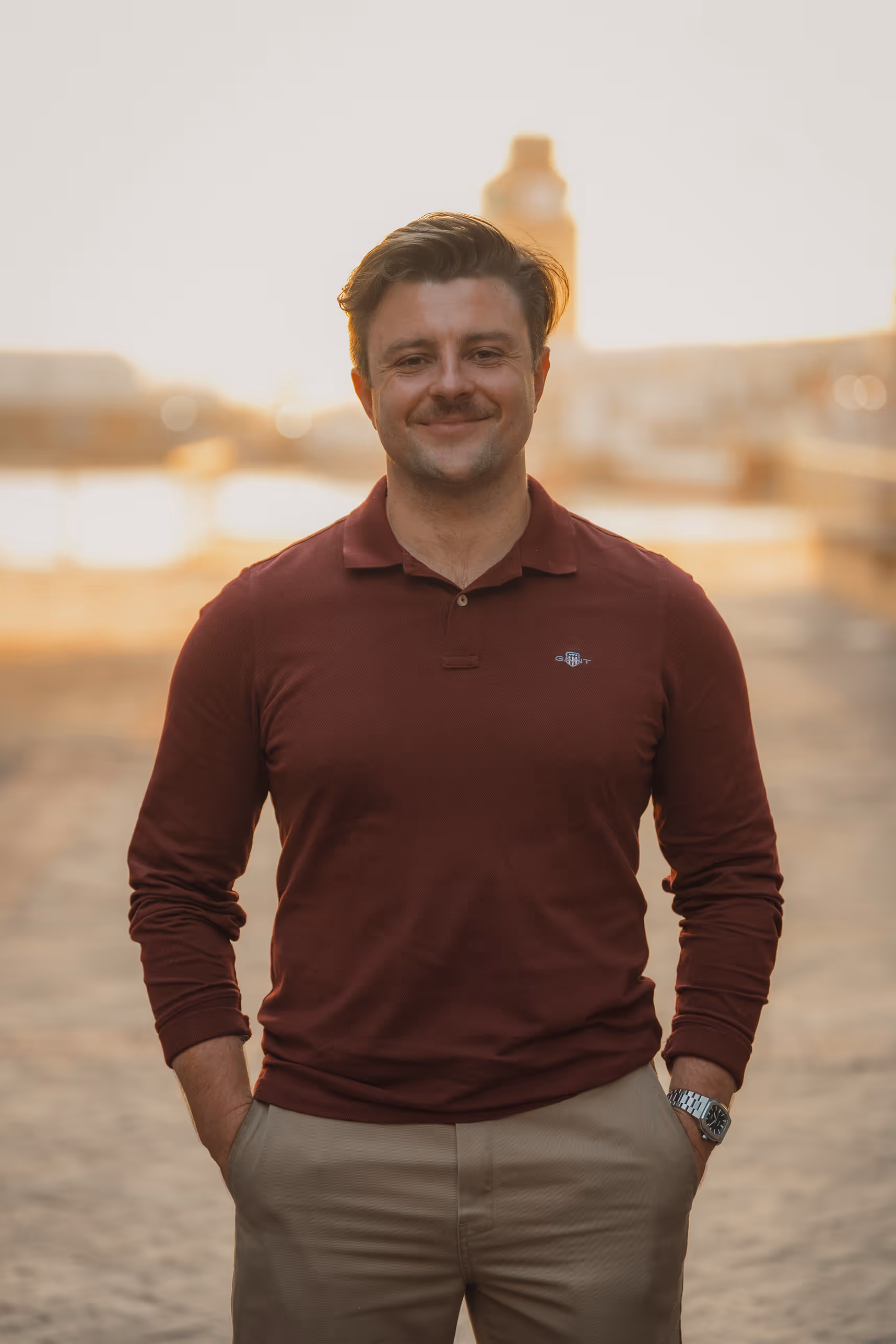 Matt Wheeler-Barrett, founder of Narratov, at golden hour